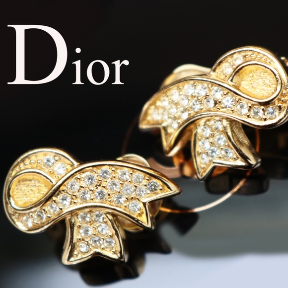 Vintage Christian Dior Crystal Encrusted Earrings - Picture 13 of 16